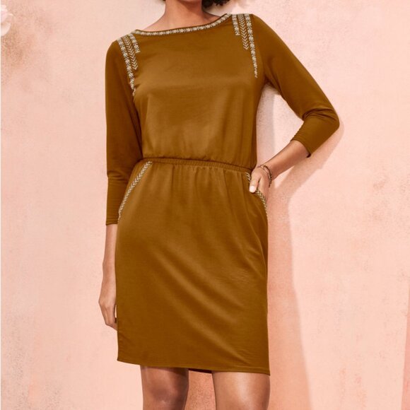 Garnet Hill ~ Embroidered Pocket-Detail Knit Boho Dress in size XL - Picture 13 of 14